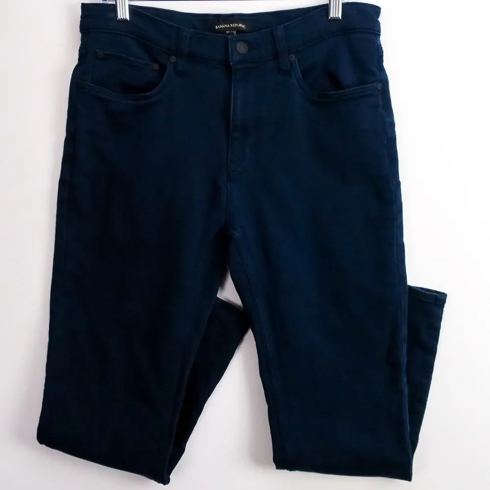 Banana Republic Stretch 5-Pocket Pants Men’s 32x30 Slim Fit Navy Minimalist